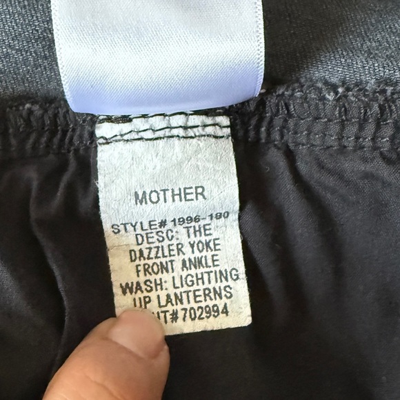 MOTHER The Dazzler Yoke Front Ankle Black Jeans - in Lightning Up Lanterns Wash - Picture 6 of 6